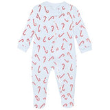 Candy Cane Zipper Blue Footie