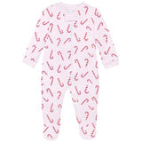 Candy Cane Pink Zipper Footie