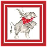 Elephant with Red Bandana Handpainted Square Placemats