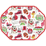 Bulldog Football Icons Posh Die-Cut Placemat