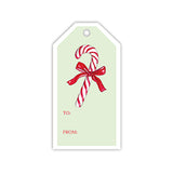 Candy Cane with Red Bow Gift Tag