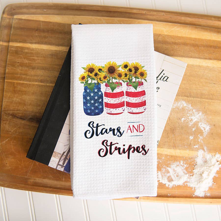 4th of July Patriotic Red White Blue Kitchen Towel Decor