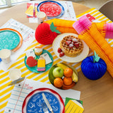 Red Color Block Dinner Paper Plates