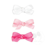 Baby Satin Hair Bows with Knot Wrap 3 Pack