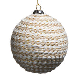 Cream and Beige Rope Ball Ornament
