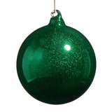 Green Glitter Blown Glass Ball Ornament