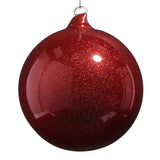Red Glitter Blown Glass Ball Ornament