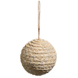 Natural Frosted Braided Ball Ornament
