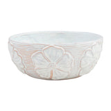 White Flower Stoneware Bowl