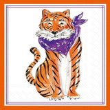 Purple Sitting Tiger Hometown Pride Bev Napkin