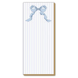 French Blue Bow on Stripe Luxe Skinny Notepad