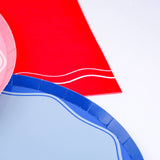 Blue Color Block Dinner Paper Plates