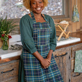 Navy Market Plaid Chef Apron