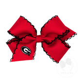 Game Day Grosgrain Hair Bow Emb-med