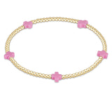 Signature Cross Small Gold Pattern 2mm Bt Bright Pink