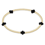 Signature Cross Small Gold Pattern 2mm Bracelet Onyx