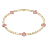 Signature Cross Small Gold Pattern 2mm Bracelet Pink