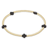 Signature Cross Small Gold Pattern 2mm Bt Charcoal