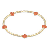 Signature Cross Small Gold Pattern 2mm Bracelet Coral