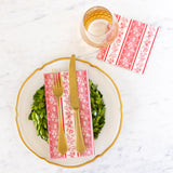 Red Burleigh Stripe Guest Napkin