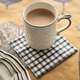 Black Painted Check Beverage Napkins