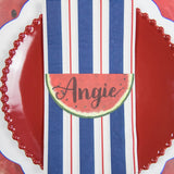 Navy & Red Awning Stripe Guest Napkins
