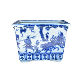 Blue and White Rectangle Cachepot