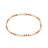 Gameday Hope Joy Pattern 2mm Bead Bracelet Bright Orange