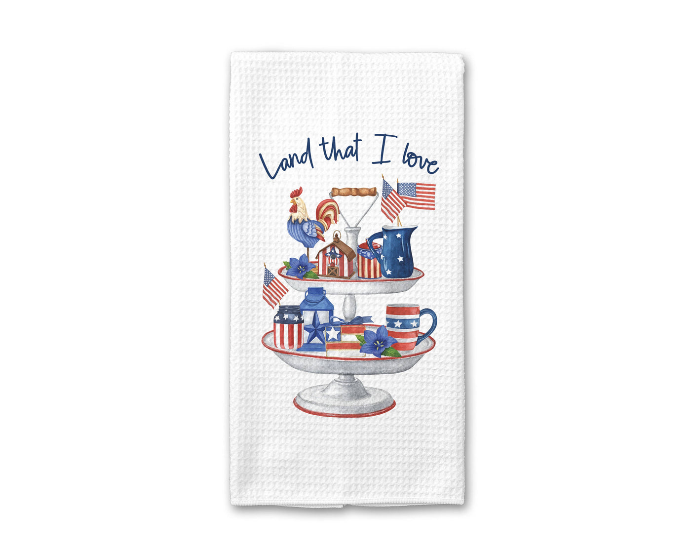 4th of July Patriotic Kitchen Towel, Red White Blue Decor
