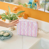 Coral Squiggle Patterned Toiletry Bag