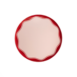 Red Color Block Dinner Paper Plates