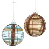 Glass Transparent Glittered Ball Ornaments