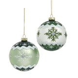 Green Ball with Snowflake Ornament