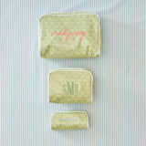 Green Block Print Toiletry Bag