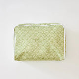 Green Block Print Toiletry Bag