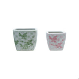 Floral Stoneware Planter