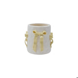 Yellow Bow Stoneware Planter