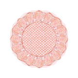 Posh Die-Cut Placemat-Handpainted Coral Rattan with Scallop Shell Border (Round)