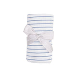French Stripe Dusty Blue Swaddle Blanket