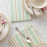 Seafoam & Gold Awning Striped Guest Napkins