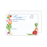 Handpainted Recipe Vegetables on the side