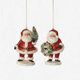 Red Glitter Santa Ornament