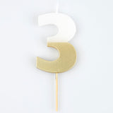 Gold Dipped Number Candle
