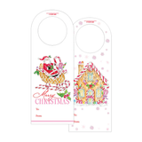 Gingerbread House with Christmas Candy Pink Wine Tag