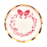 Pink Bows Salad Plate 8pk