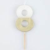 Gold Dipped Number Candle