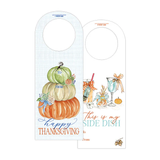 Happy Thanksgiving Pumpkin Topiary Wine Tags