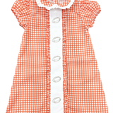 Orange Gingham Game On Clare Dress