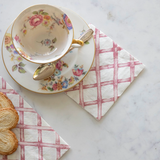 Pink Lattice Cocktail Napkin