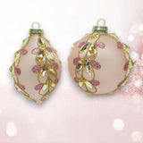 Pink & Gold Leaf Ornament